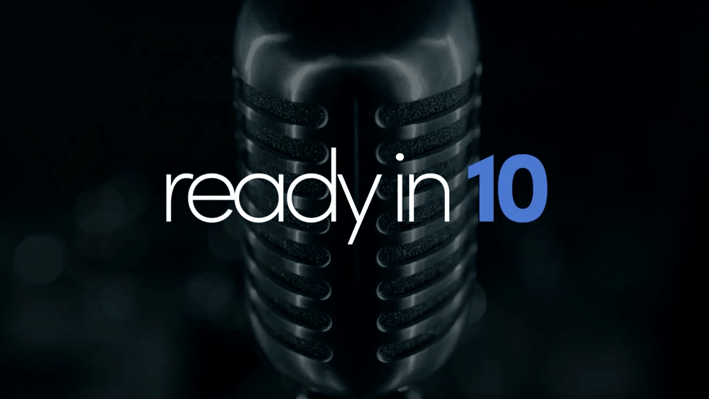 microphone with ready in 10 logo